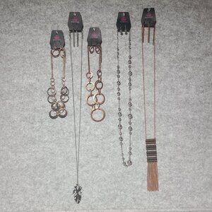 NWT Bundle of 5 Paparazzi Sets - Necklace with Earrings Silver Copper Gold Tones